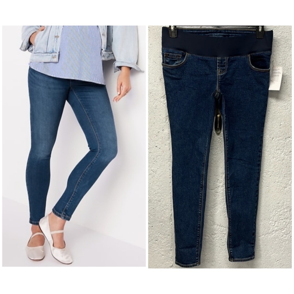 New! Old Navy Rockstar Skinny Maternity Jeans Dark Wash Blue Denim Size 6 NWT